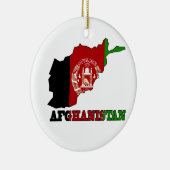 Vlag op de kaart van Afghanistan Keramisch Ornament (Rechts)