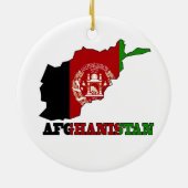 Vlag op de kaart van Afghanistan Keramisch Ornament (Achterkant)