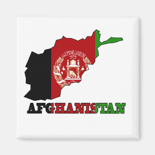 Vlag op de kaart van Afghanistan Magneet