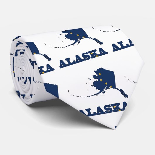 Vlag op de kaart van Alaska Stropdas (Opgerold)
