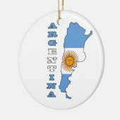 Vlag op de kaart van Argentinië Keramisch Ornament (Links)