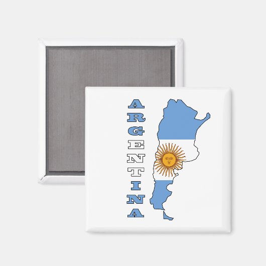 Vlag op de kaart van Argentinië Magneet (Voorkant / Achterkant)