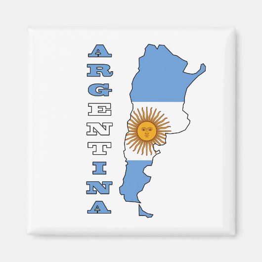 Vlag op de kaart van Argentinië Magneet (Voorkant)