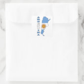 Vlag op de kaart van Argentinië Vierkante Sticker (Tas)