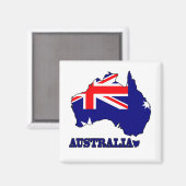 Vlag op de kaart van Australië Magneet (Voorkant / Achterkant)