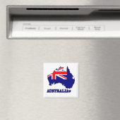 Vlag op de kaart van Australië Magneet (Insitu (Vaatwasser))