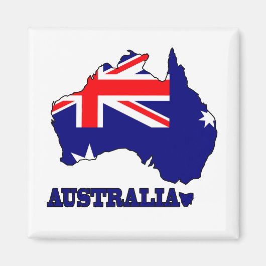 Vlag op de kaart van Australië Magneet (Voorkant)