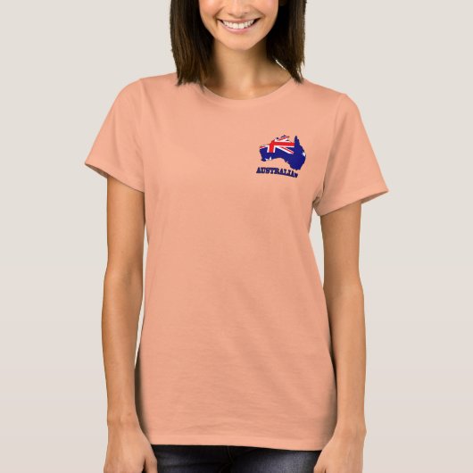 Vlag op de kaart van Australië T-shirt (Voorkant)