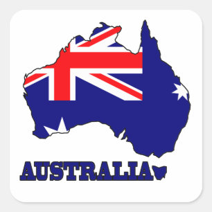 Vlag op de kaart van Australië Vierkante Sticker