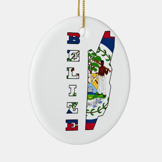Vlag op de kaart van Belize Keramisch Ornament (Rechts)
