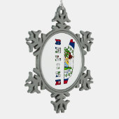 Vlag op de kaart van Belize Tin Sneeuwvlok Ornament (Links)