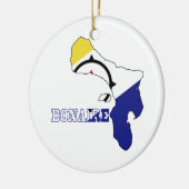 Vlag op de kaart van Bonaire Keramisch Ornament (Links)