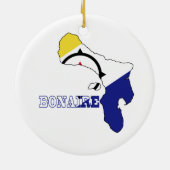 Vlag op de kaart van Bonaire Keramisch Ornament (Achterkant)