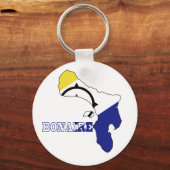 Vlag op de kaart van Bonaire Sleutelhanger (Voorkant)