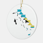 Vlag op de kaart van de Bahama's Keramisch Ornament (Links)