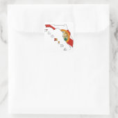 Vlag op de kaart van Florida Vierkante Sticker (Tas)