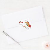 Vlag op de kaart van Florida Vierkante Sticker (Envelop)