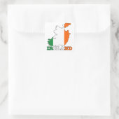 Vlag op de kaart van Ierland Vierkante Sticker (Tas)