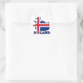 Vlag op de kaart van IJsland Vierkante Sticker (Tas)