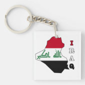 Vlag op de kaart van Irak Sleutelhanger (Voorkant)