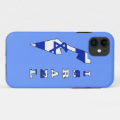 Vlag op de kaart van Israël Case-Mate iPhone Case (Achterkant (horizontaal))