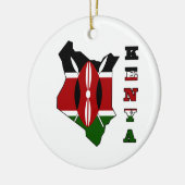 Vlag op de Kaart van Kenia Keramisch Ornament (Links)