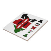 Vlag op de Kaart van Kenia Tegeltje (Zijkant)