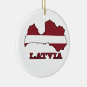 Vlag op de kaart van Letland Keramisch Ornament (Rechts)
