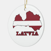 Vlag op de kaart van Letland Keramisch Ornament (Links)