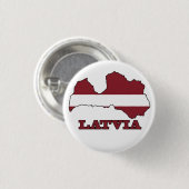 Vlag op de kaart van Letland Ronde Button 3,2 Cm (Voorkant /achterkant)