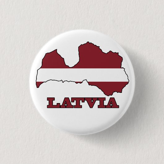 Vlag op de kaart van Letland Ronde Button 3,2 Cm (Voorkant)