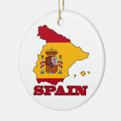 Vlag op de kaart van Spanje Keramisch Ornament (Links)