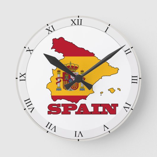 Vlag op de kaart van Spanje Ronde Klok (Voorkant)