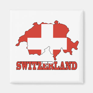 Vlag op de kaart van Zwitserland Magneet