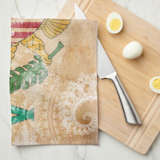 Vlag op de Maagdeneilanden Theedoek (Quarter Fold)