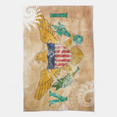 Vlag op de Maagdeneilanden Theedoek (Verticaal)