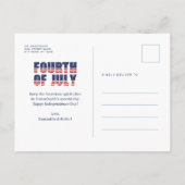 Vlag op de vierde dag van de onafhankelijkheidsdag feestdagenkaart (Achterkant)