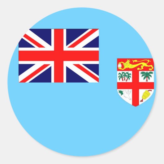 Vlag op Fiji Island Ronde Sticker (Voorkant)