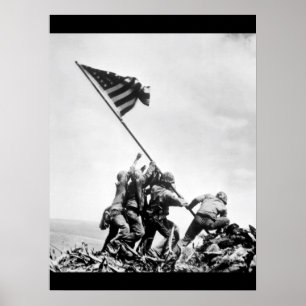 Vlag op Iwo Jima_War Afbeelding Poster