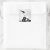 Vlag op Iwo Jima_War Afbeelding Vierkante Sticker (Tas)