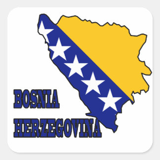 Vlag op kaart van Bosnië-Herzegovina Vierkante Sticker