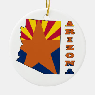 Vlag op Map Arizona Keramisch Ornament