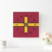 Vlag op Northamptonshire Square Wall Clock Vierkante Klok (Huis)