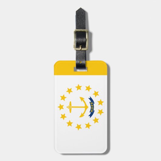 Vlag op Rhode Island - eiland Bagagelabel (Voorkant verticaal)