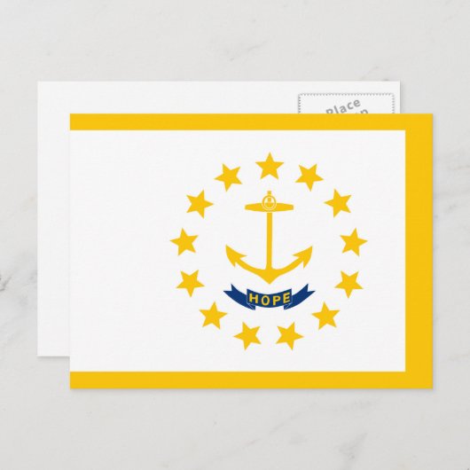 Vlag op Rhode Island - eiland Briefkaart (Voorkant / Achterkant)