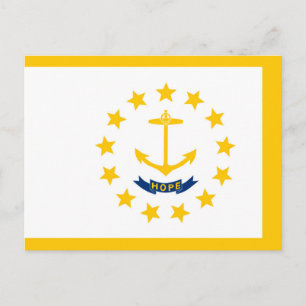 Vlag op Rhode Island - eiland Briefkaart
