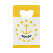 Vlag op Rhode Island - eiland Creditkaart Flessenopener (Achterkant)