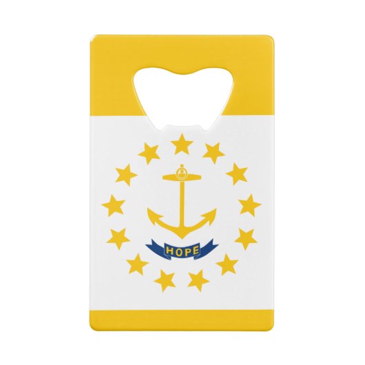Vlag op Rhode Island - eiland Creditkaart Flessenopener (Achterkant)