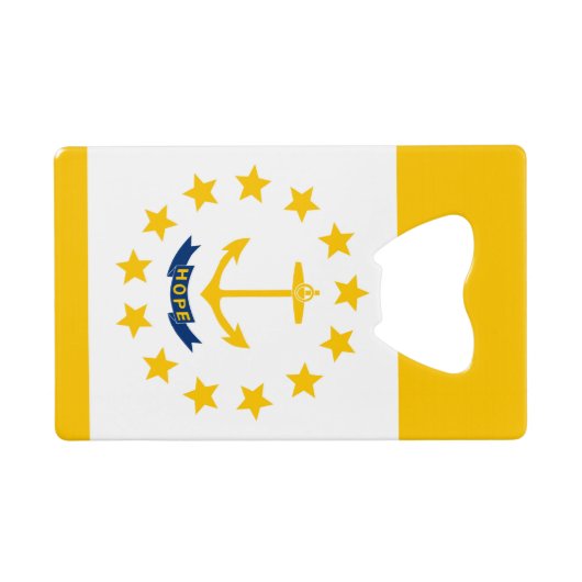 Vlag op Rhode Island - eiland Creditkaart Flessenopener (Achterkant Horizontaal)
