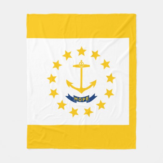 Vlag op Rhode Island - eiland Fleece Deken (Voorkant)